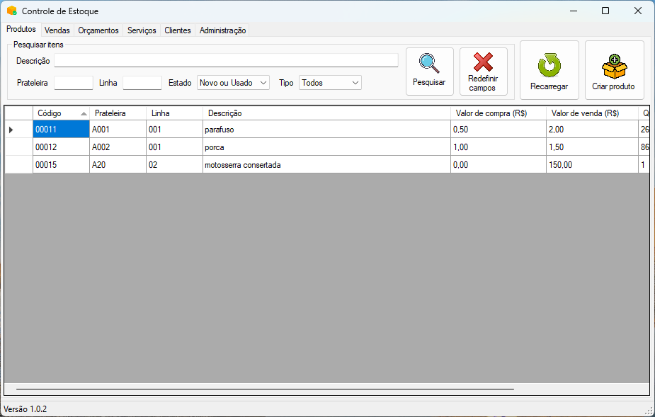Sistema de Controle de Estoque