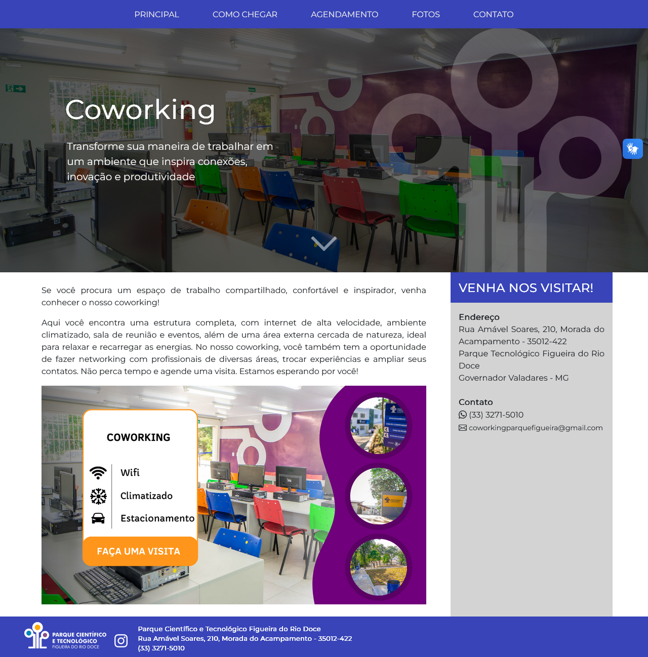 Site de agendamento para Coworking